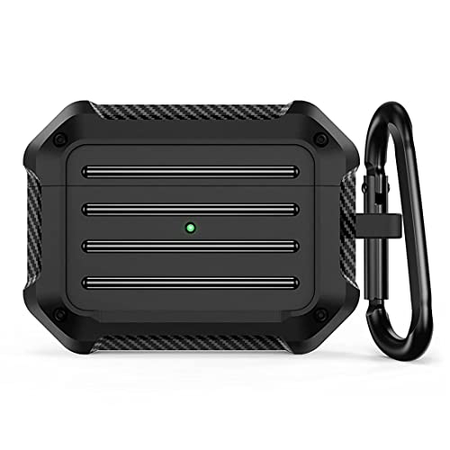 ZIBUYU® Heavy Duty Protective Case for AirPods Pro C(2019) harging Case, with Carabiner Shockproof Support Wireless Charging (Black) ZIBUYU® Heavy Duty Protective Case for AirPods Pro C(2019) harging Case, with Carabiner Shockproof Support Wireless Charging (Black)